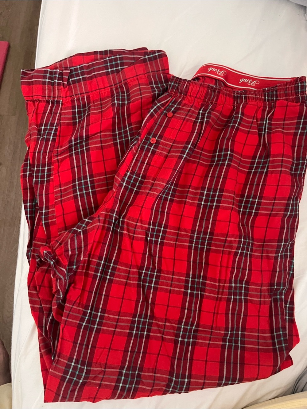 PINK Victoria's Secret Red Plaid Pajama Pants Sz XL